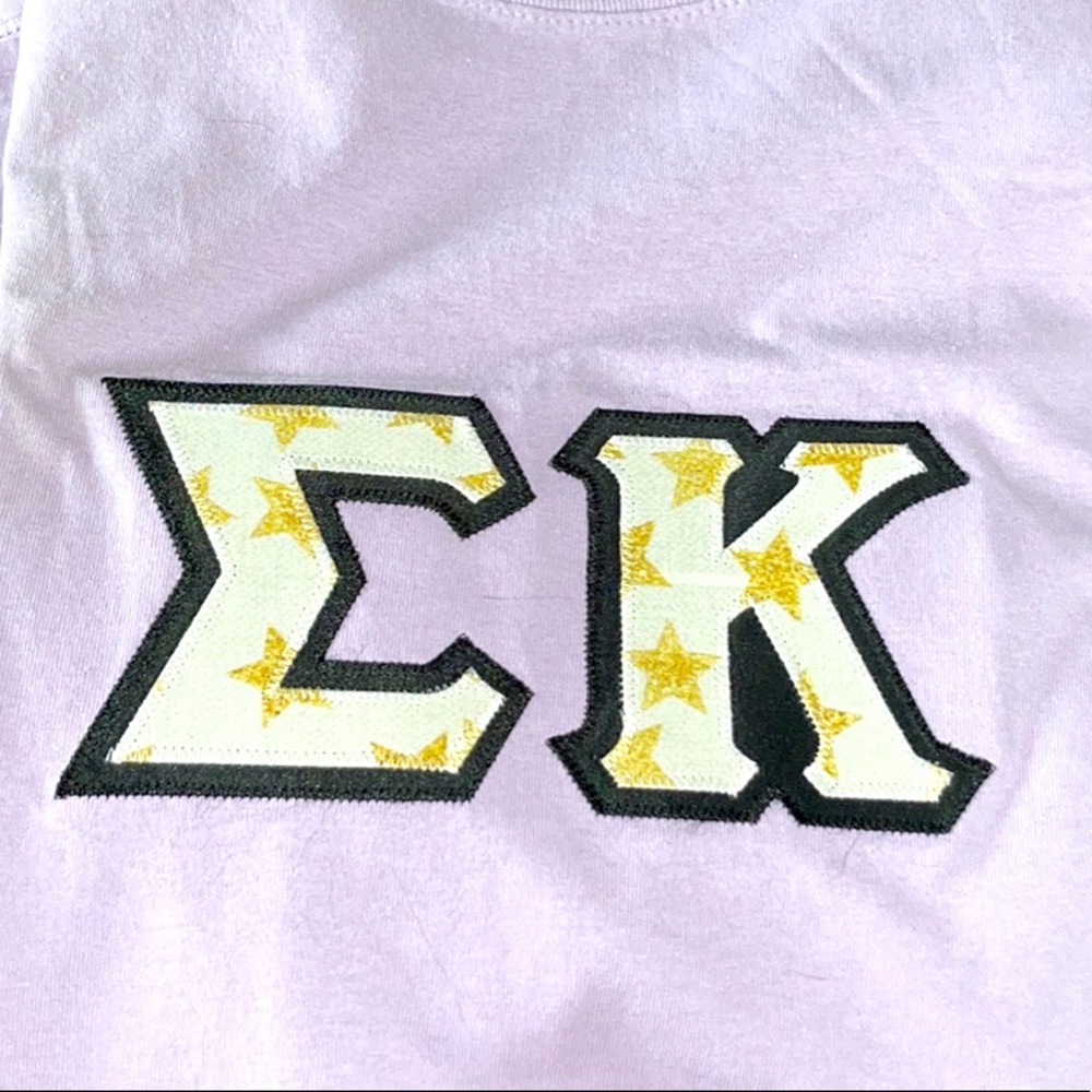 Sigma Kappa 💜🕊 BRAND 🆕 Purple Letter T-Shirt ⭐️Stars⭐️ Gildan Brand•Size 2XL